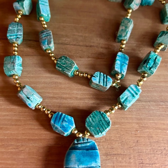 ❤️NEW YEARS SALE Beautiful Egyptian Beetle Scarab Stone Necklace - Picture 5 of 7